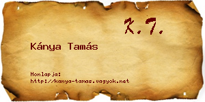 Kánya Tamás névjegykártya