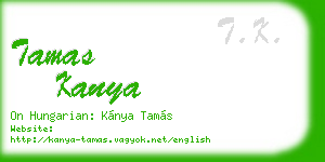 tamas kanya business card